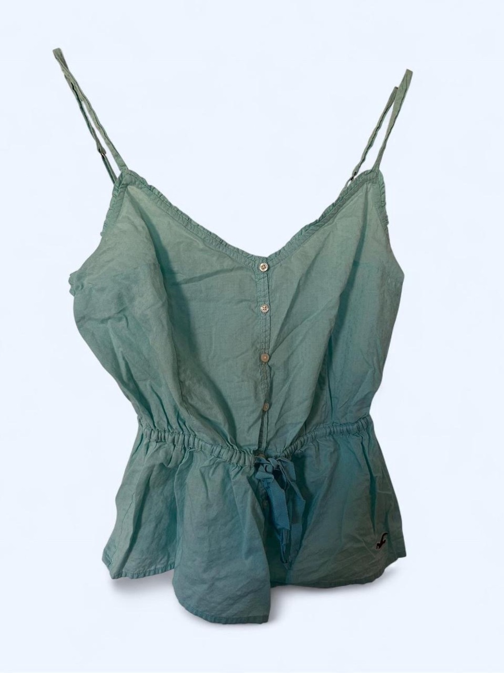 Vintage Y2K Hollister Blue Pointelle Knit Cami Tank Top